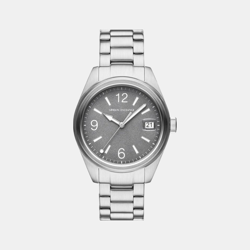 Men Quartz Gray Dial Analog Stainless Steel Watch AX1420