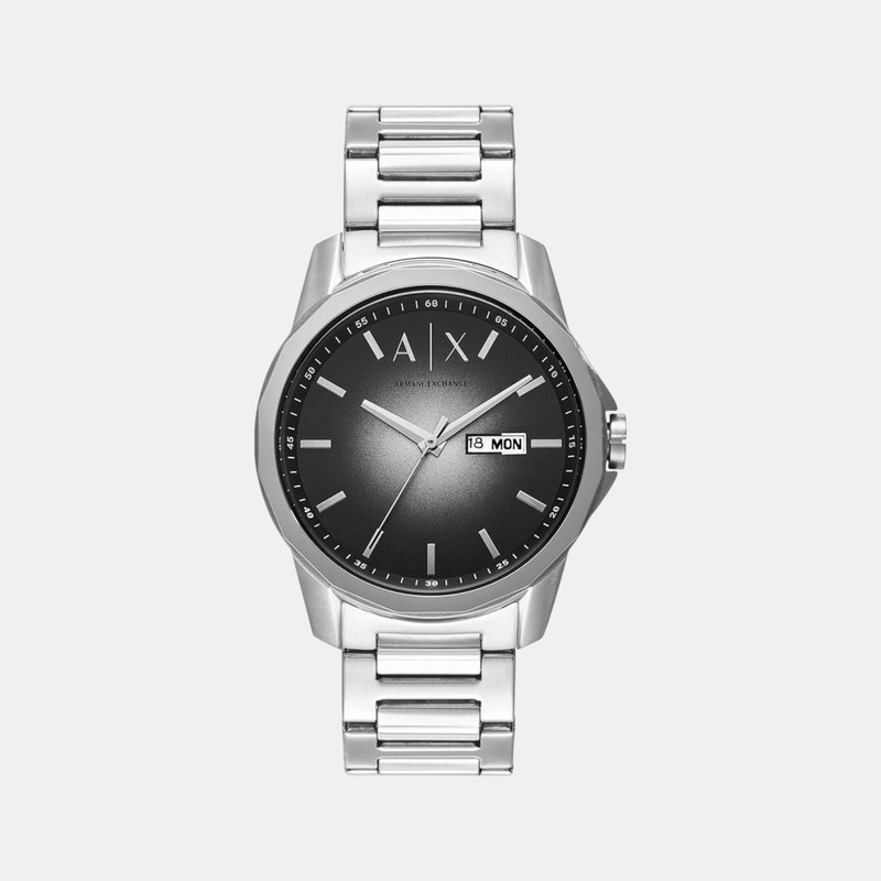 Men Quartz Gray Dial Analog Stainless Steel Watch AX1764