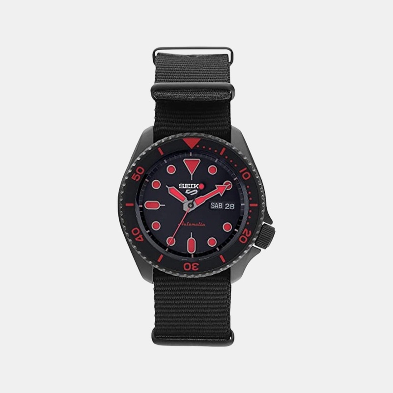 Men's Black Analog Stainless Steel Watch SRPD83K1