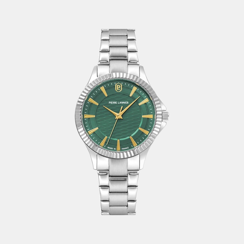 Metropolitain Women Quartz Green Dial Analog Stainless Steel Watch 017G671