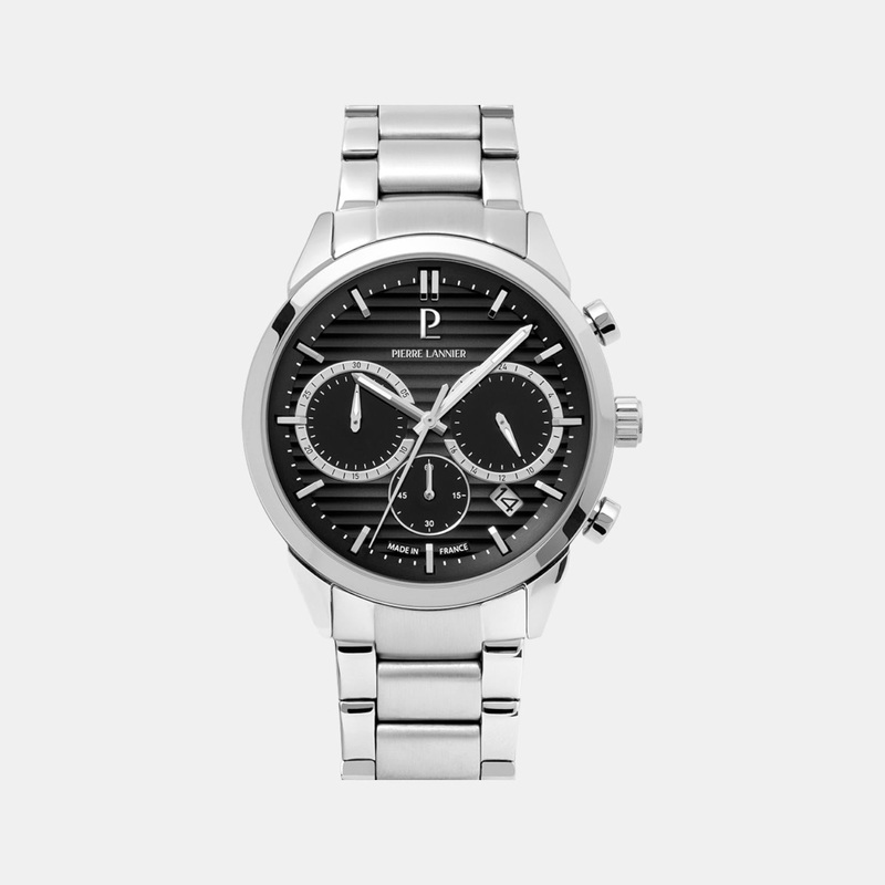 Monarck Men Quartz Black Dial Chronograph Stainless Steel Watch 233D131