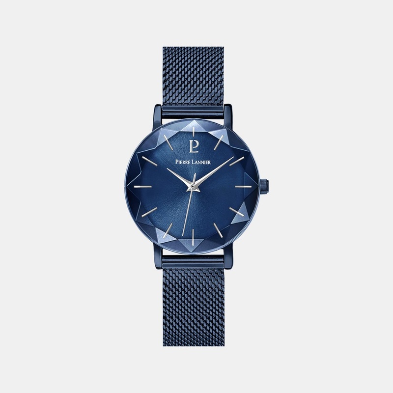 Multiples Women Quartz Blue Dial Analog Stainless Steel Watch 010P968