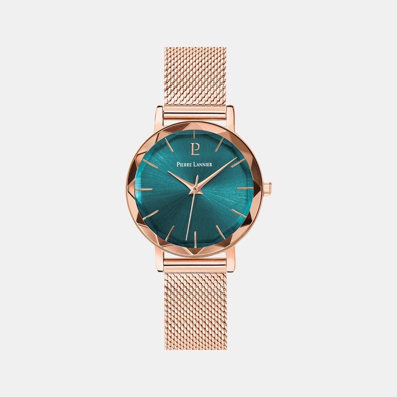 Multiples Women Quartz Green Dial Analog Stainless Steel Watch 010P978