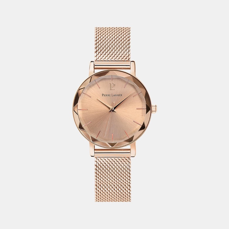 Multiples Women Quartz Rose Gold Dial Analog Stainless Steel Watch 010P958