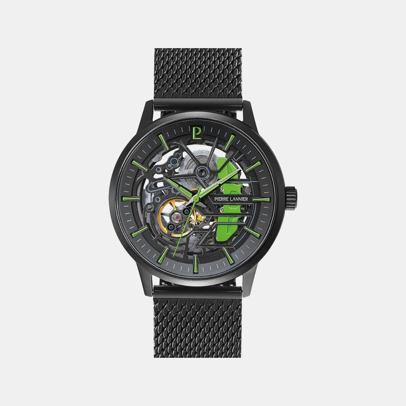 Paddock Men Automatic Black Dial Analog Stainless Steel Watch 345A479