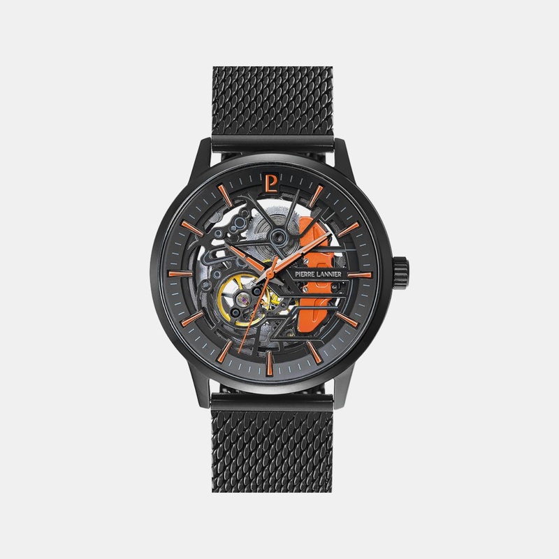 Paddock Men Automatic Black Dial Analog Stainless Steel Watch 345A499