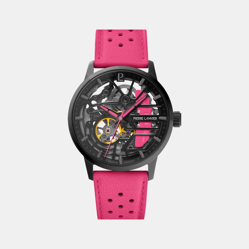 Paddock Women Automatic Black Dial Analog Leather Watch 145G895