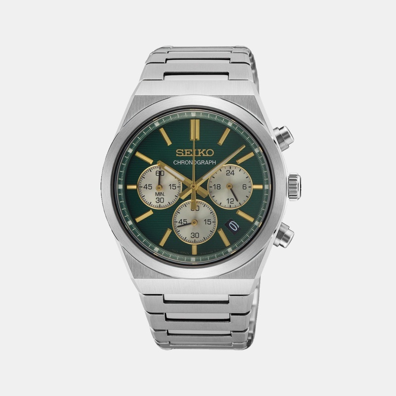 Sport Men Quartz Green Dial Chronograph Stainless Steel SSB461P1