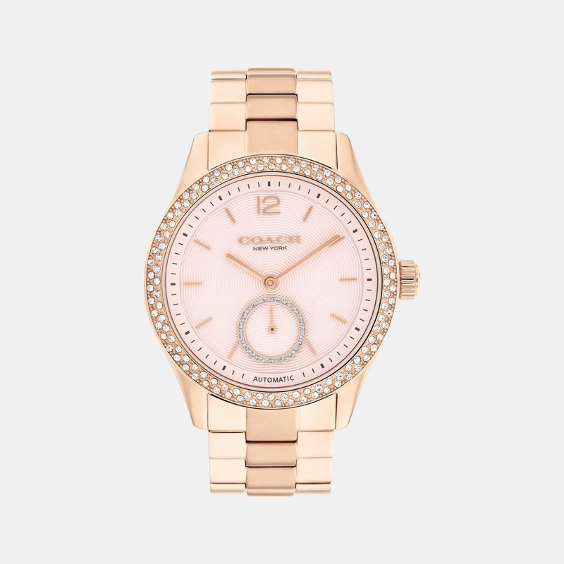 Brooks Women Automatic Pink Dial Analog Stainless Steel Watch 14504488