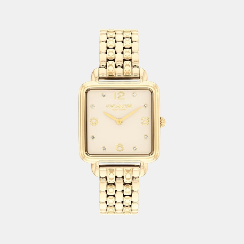 Cass Women Quartz Champagne Dial Analog Stainless Steel Watch 14504495