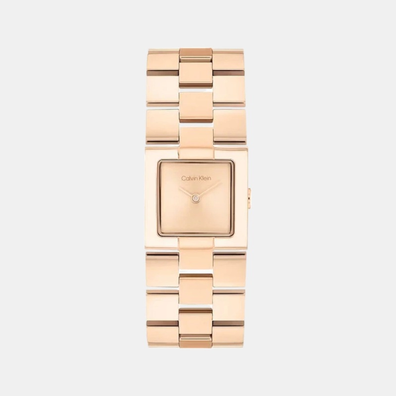 Ck Meridian Women Quartz Light Rose Gold Dial Analog Stainless Steel Watch 25100090