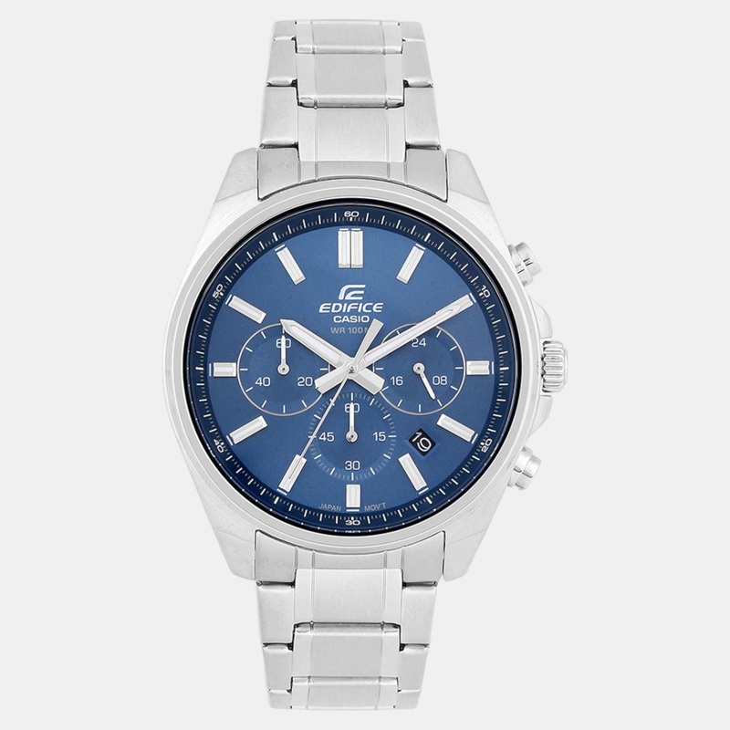 Edifice Men Blue Dial Chronograph Stainless Steel Watch ED597