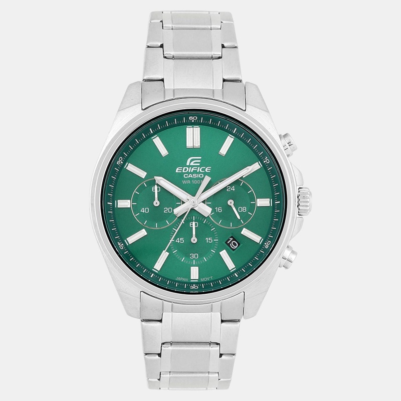 Edifice Men Green Dial Chronograph Stainless Steel Watch ED598