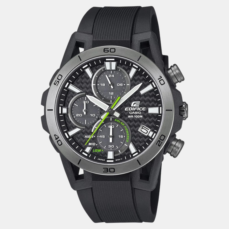 Edifice Men Quartz Black Dial Chronograph Resin Watch EQS-960PB-1AVUDF ED630