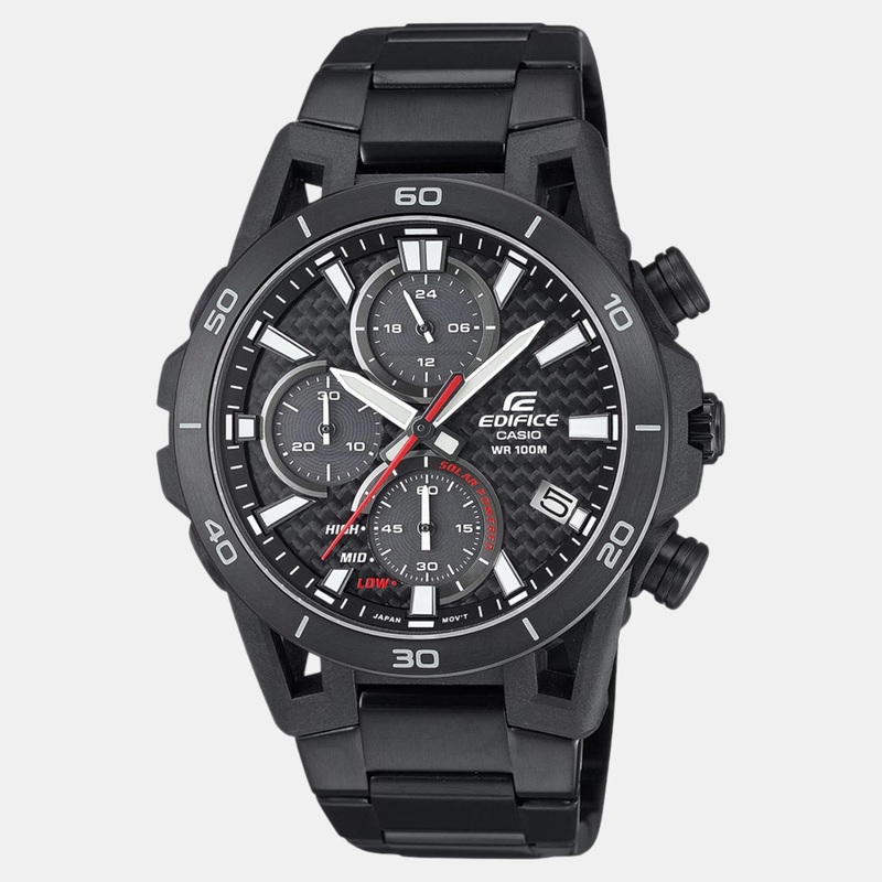 Edifice Men Quartz Black Dial Chronograph Stainless Steel Watch EQS-960DC-1AVUDF ED629