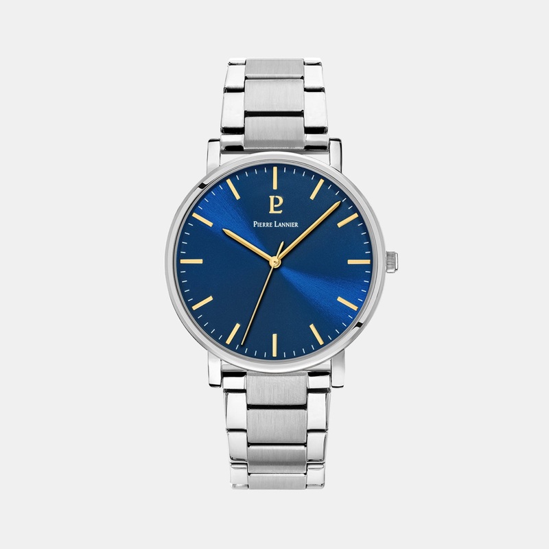 Essential Men Quartz Blue Dial Analog Stainless Steel Watch 251G161