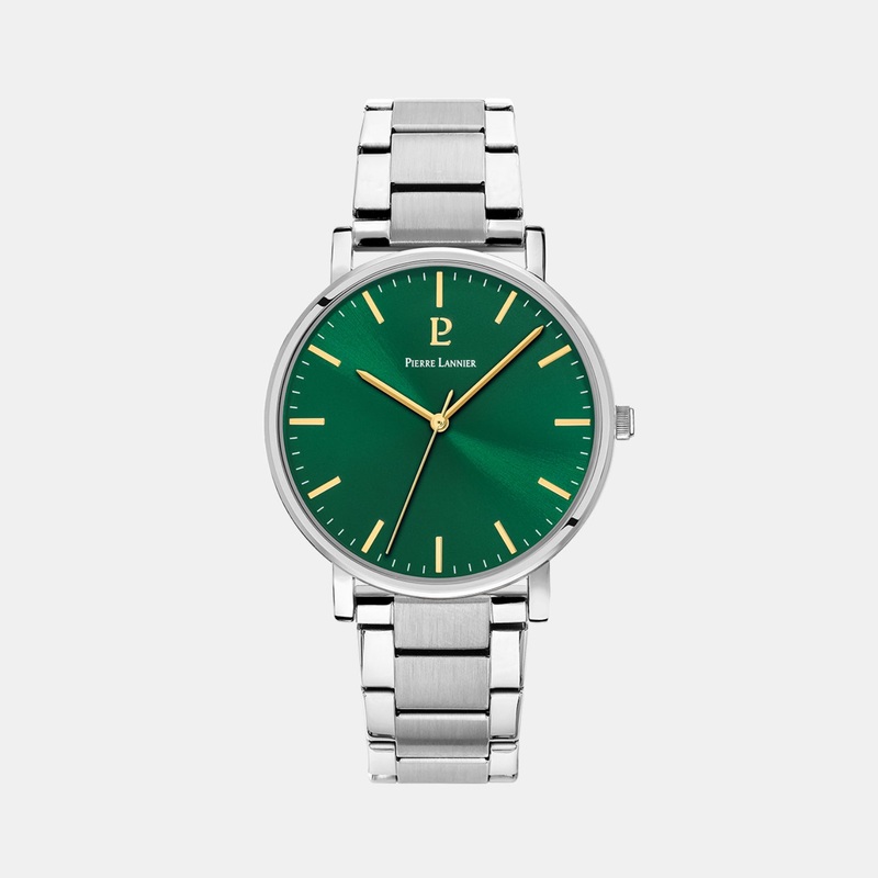 Essential Men Quartz Green Dial Analog Stainless Steel Watch 251G171