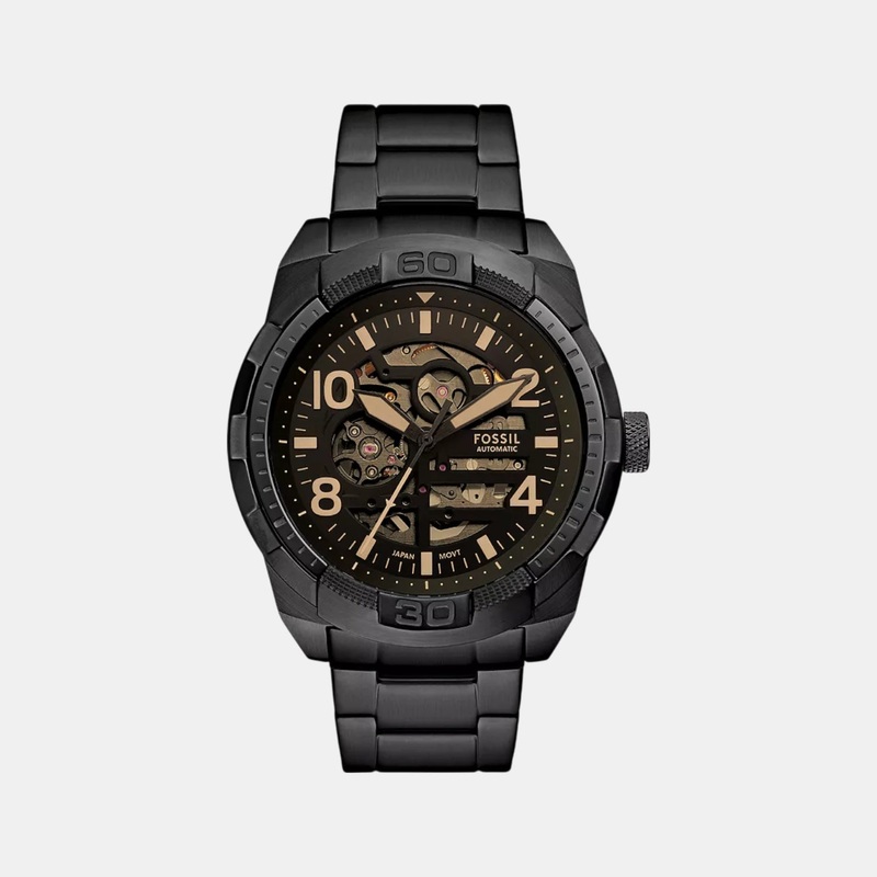Men Automatic Black Dial Analog Stainless Steel Watch ME3256