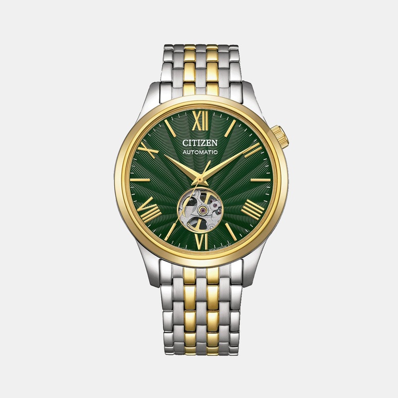 Men Green Dial Analog Stainless Steel Watch NH9134-83X