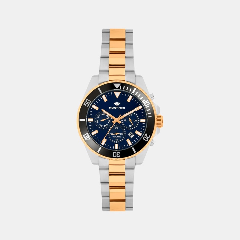 Men Quartz Blue Dial Analog Stainless Steel Watch 3508M-M1305
