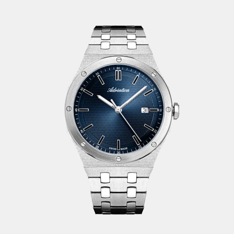 Men Quartz Blue Dial Analog Stainless Steel Watch A8337.5115Q