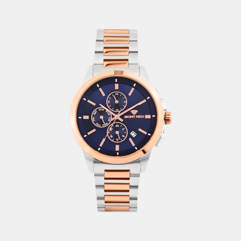 Men Quartz Blue Dial Analog Stainless Steel Watch G1051M-M1305