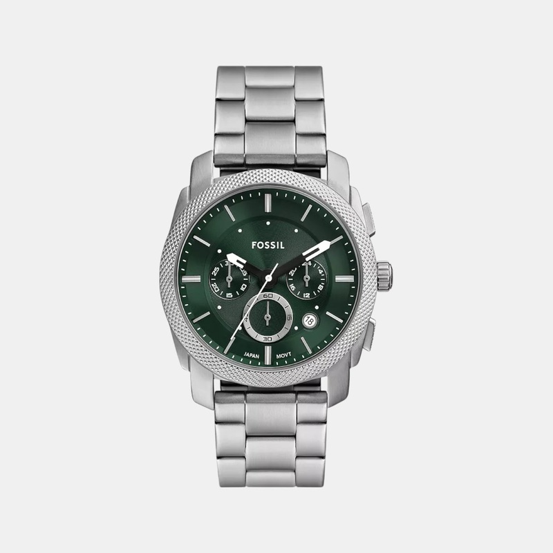 Men Quartz Green Dial Chronograph Stainless Steel Watch FS6079