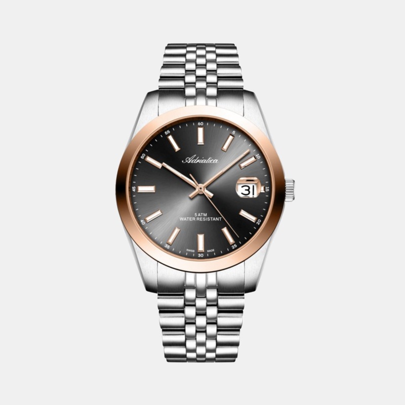 Men Quartz Gun Dial Analog Stainless Steel Watch A1299.R117Q