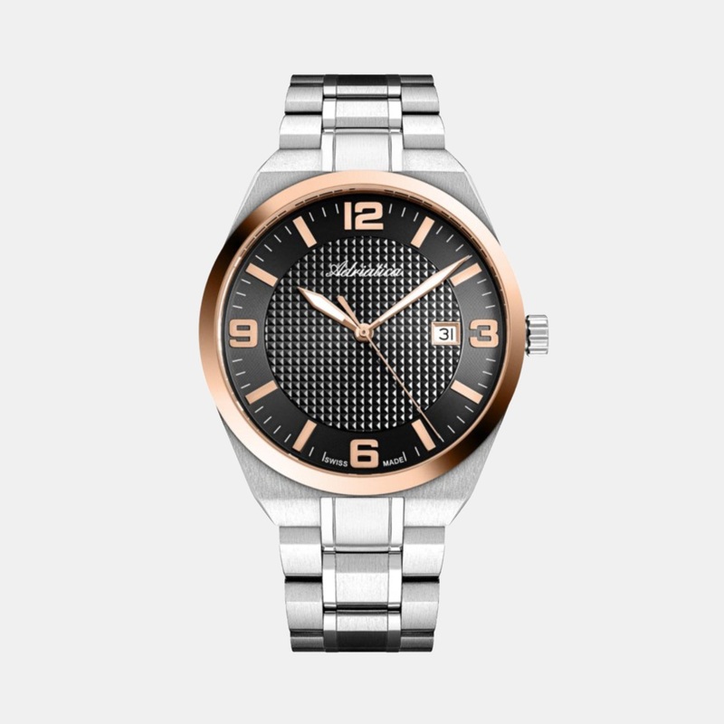 Men Quartz Gun Dial Analog Stainless Steel Watch A8343.R156Q