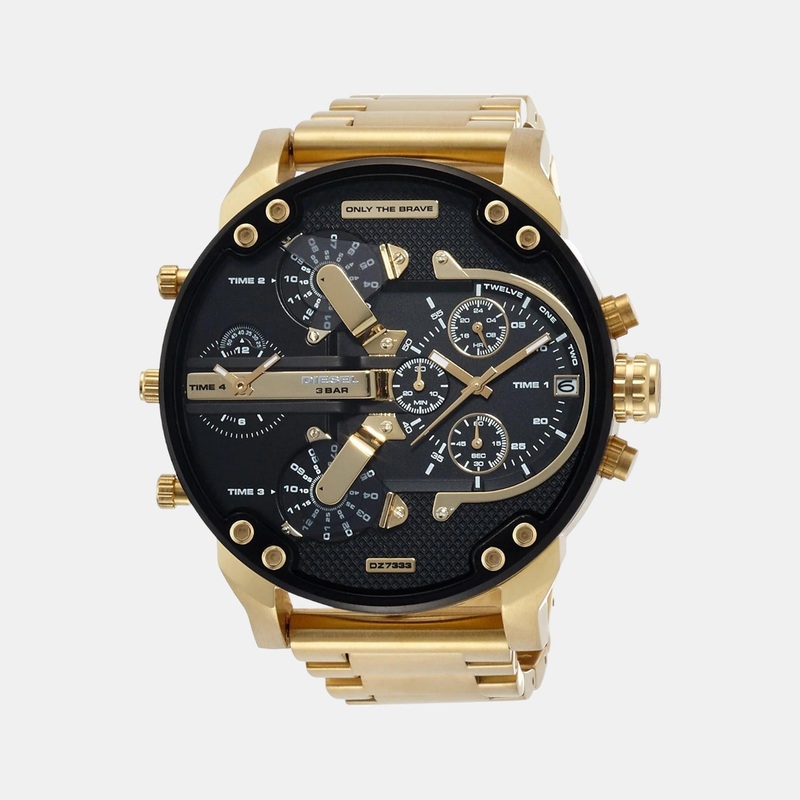 Men's Black Stainless Steel Chronograph Watch DZ7333