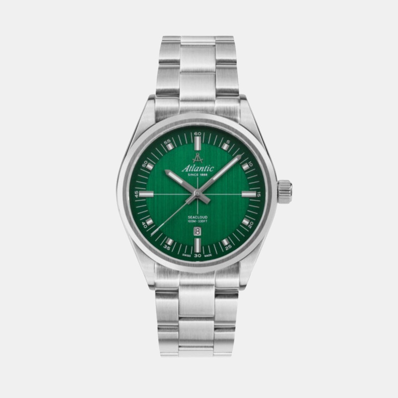 Seacloud Men Quartz Green Dial Analog Stainless Steel Watch 73366.41.71