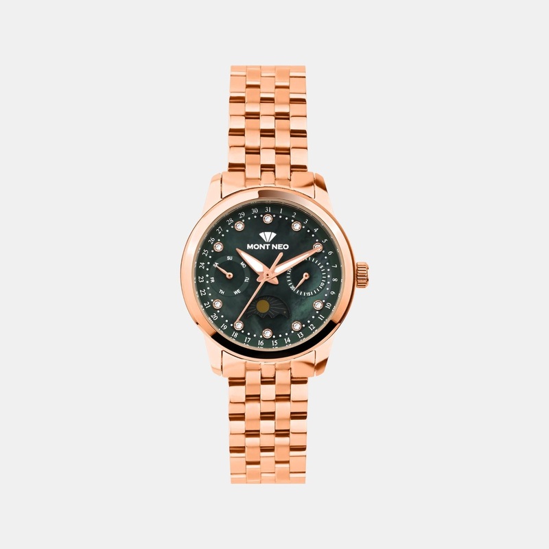 Women Quartz Green Dial Analog Stainless Steel Watch 4511M-M3314