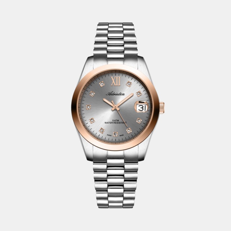 Women Quartz Grey Dial Analog Stainless Steel Watch A3199.R187Q