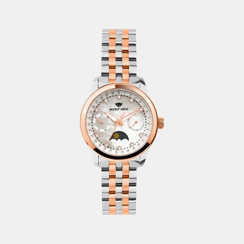 Women Quartz Mother Of Pearl Dial Analog Stainless Steel Watch 4511M-M1301