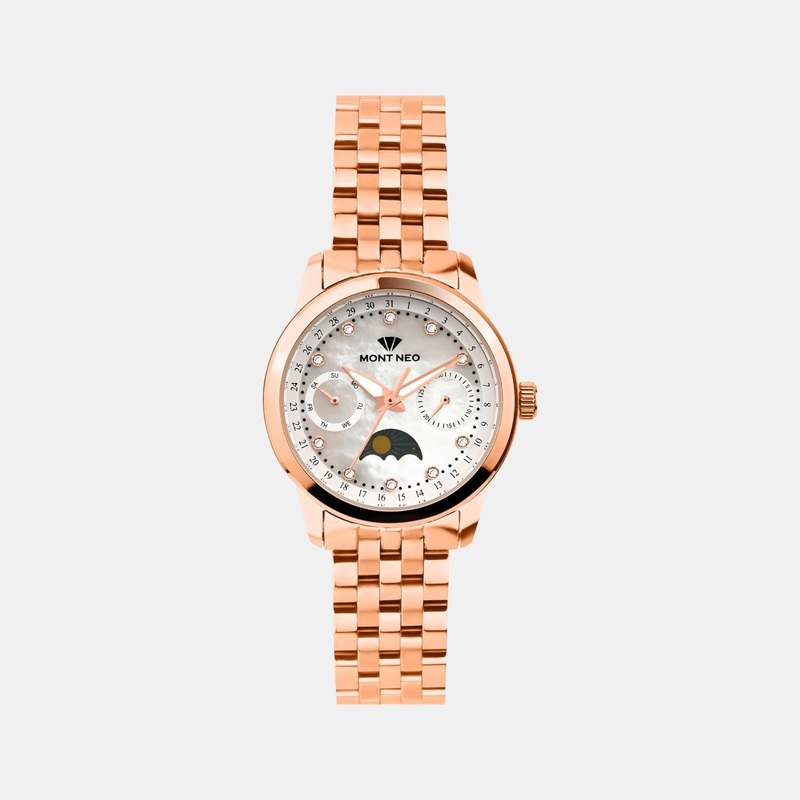 Women Quartz Mother Of Pearl Dial Analog Stainless Steel Watch 4511M-M3301