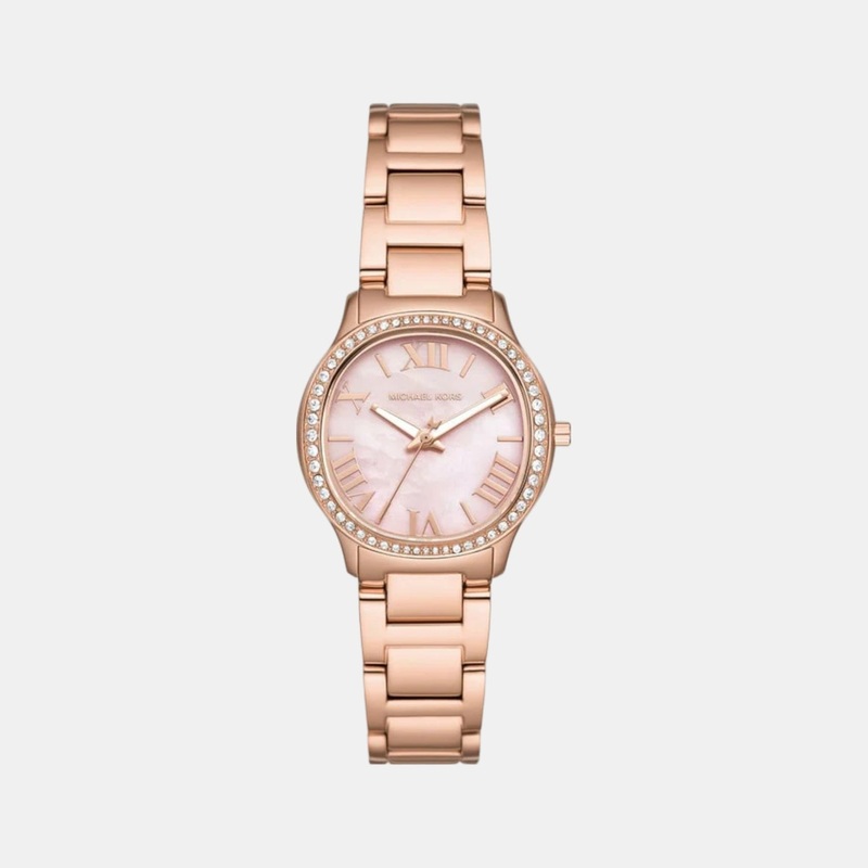 Women Quartz Mother Of Pearl Dial Analog Stainless Steel Watch MK4823