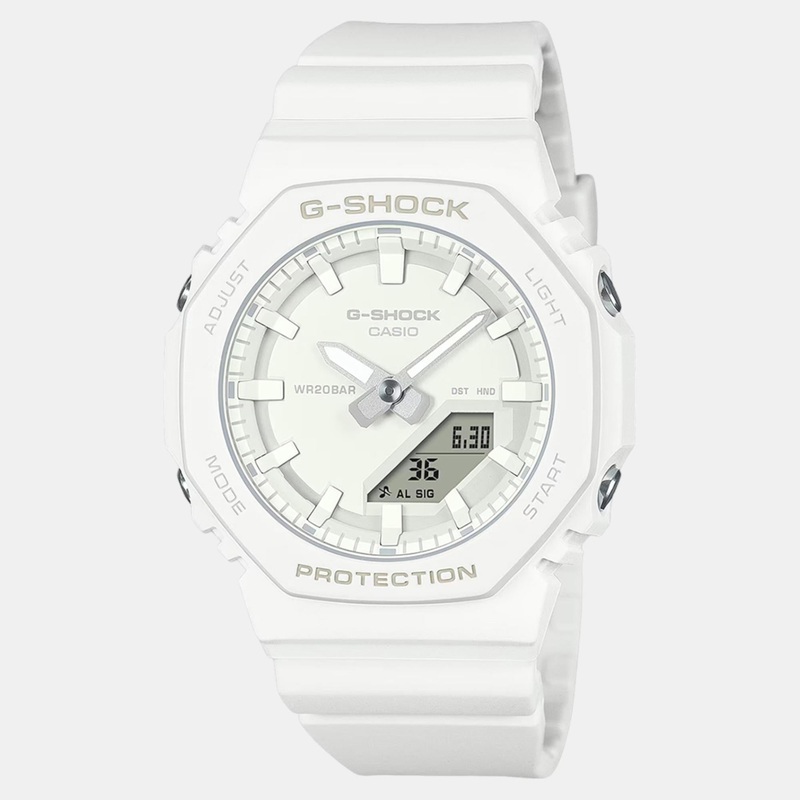 Women White Dial Analog-Digital Bio-Based Resin Watch G1532