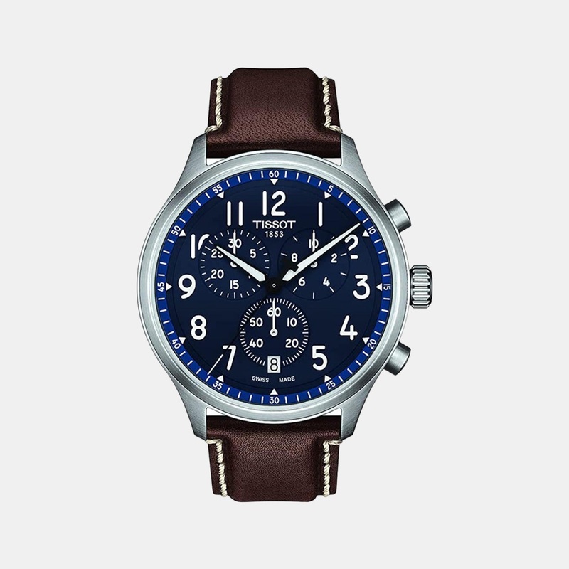 Chrono Xl Men's Blue Chronograph Leather Watch T1166171604200