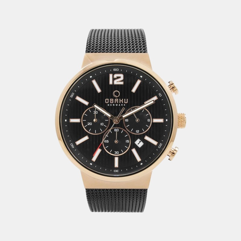 Men Black Stainless Steel Chronograph Watch V180GCVBMB