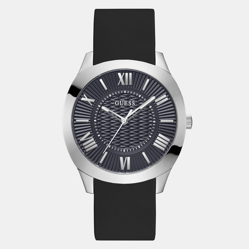 Men Quartz Navy Dial Analog Silicone Watch GW0728G1