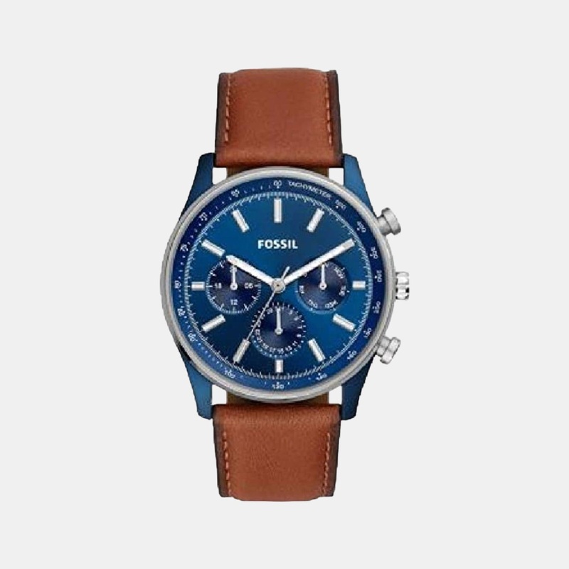 Sullivan Men Quartz Blue Dial Multi-Function Leather Watch BQ2512