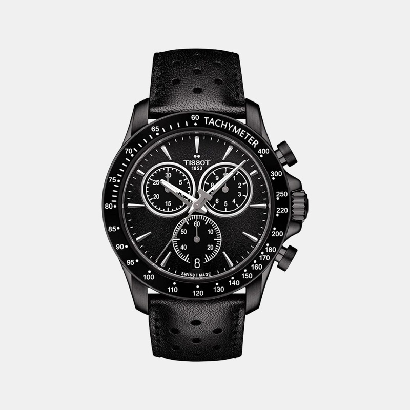 V8 Quartz Men Chronograph Leather Watch T1064173605100