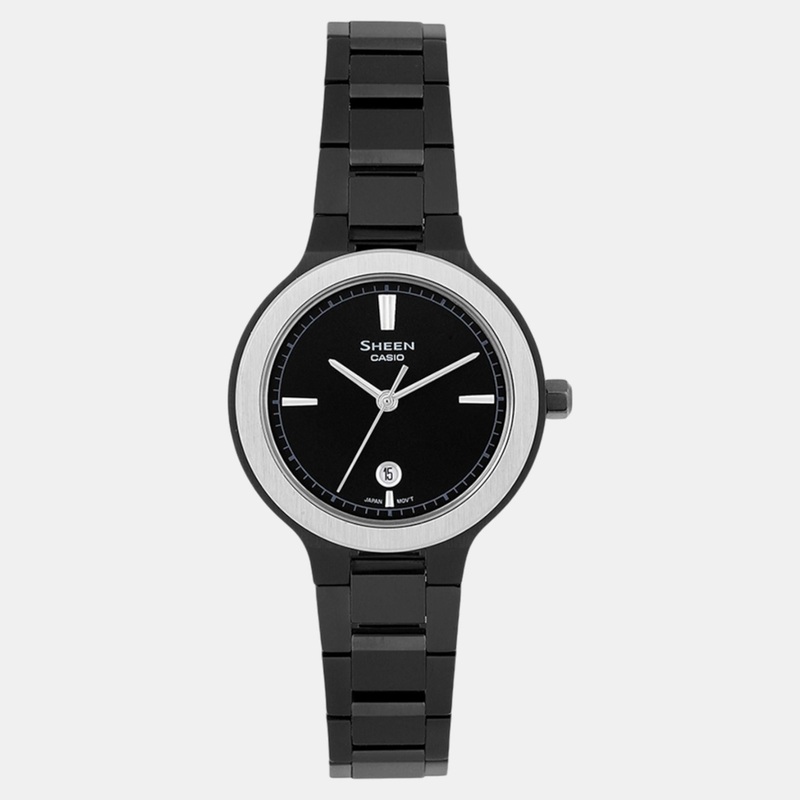 Women Black Dial Analog Stainless Steel Watch SH304