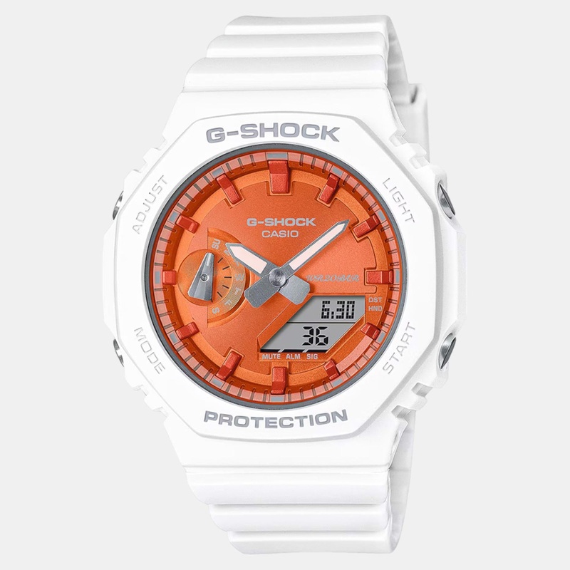 Women Orange Dial Analog-Digital Resin Watch G1491