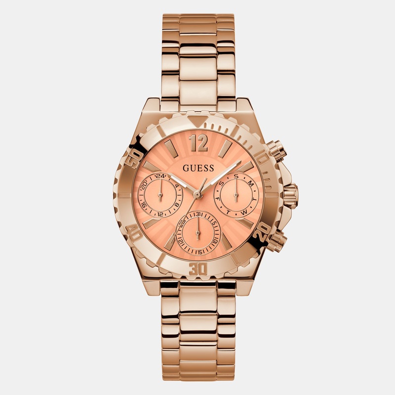 Women Quartz Orange Dial Chronograph Stainless Steel Watch GW0696L3