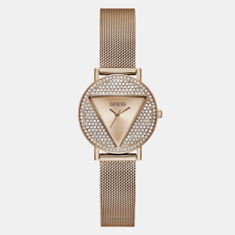 Women Quartz Rose Gold Dial Analog Mesh Watch GW0671L3