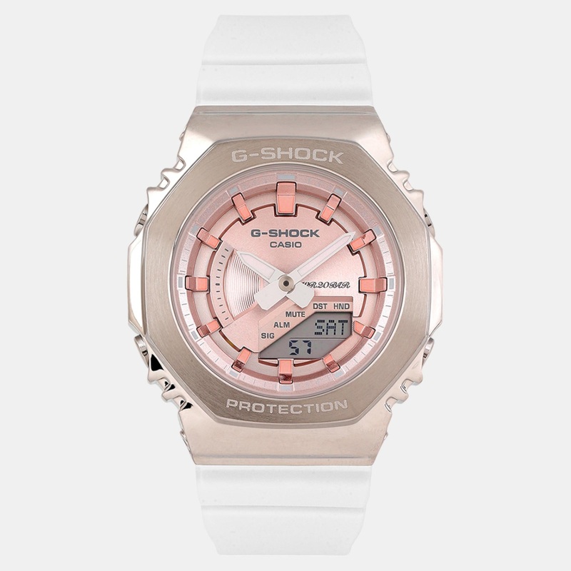 Women Rose Gold Dial Analog-Digital Resin Watch G1490