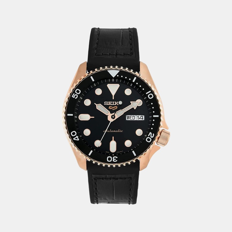 5 Sports Men Automatic Black Dial Analog Leather Watch SRPD76K1