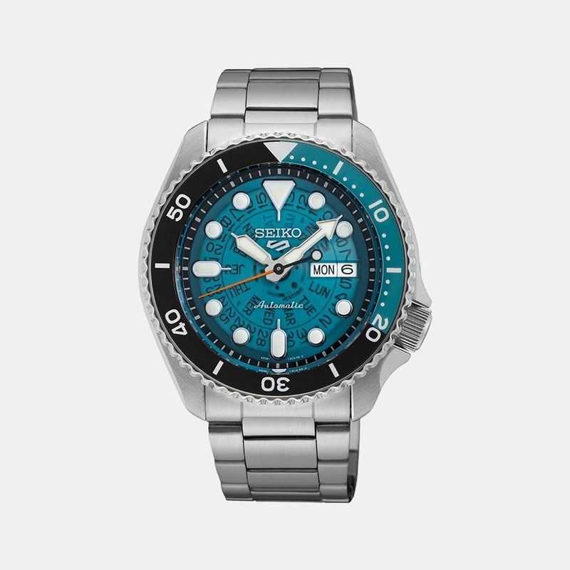 5 Sports Men Automatic Blue Dial Analog Stainless Steel Watch SRPJ45K1