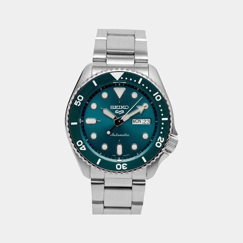 5 Sports Men Automatic Green Dial Analog Stainless Steel Watch SRPD61K1